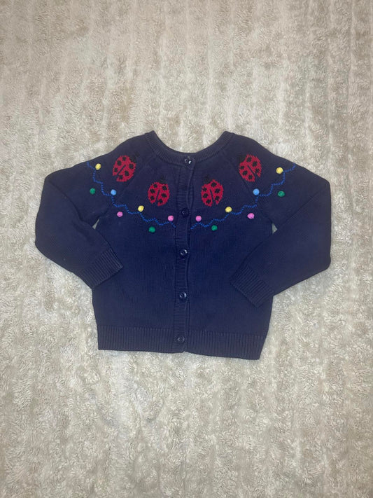 Hanna Andersson navy blue Hopscotch button-up cardigan sweater Size 100cm/4