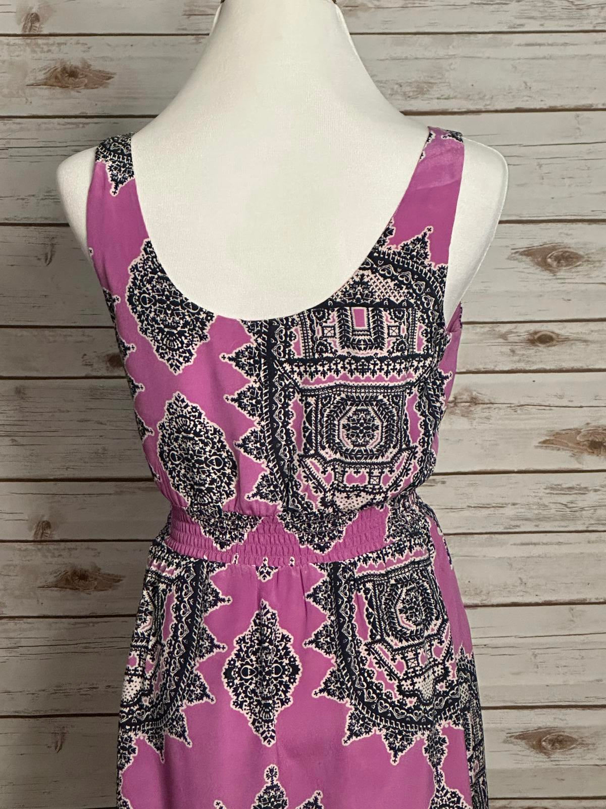 Anthropologie Maeve Annas boho purple flowy silk chiffon maxi dress Size XS