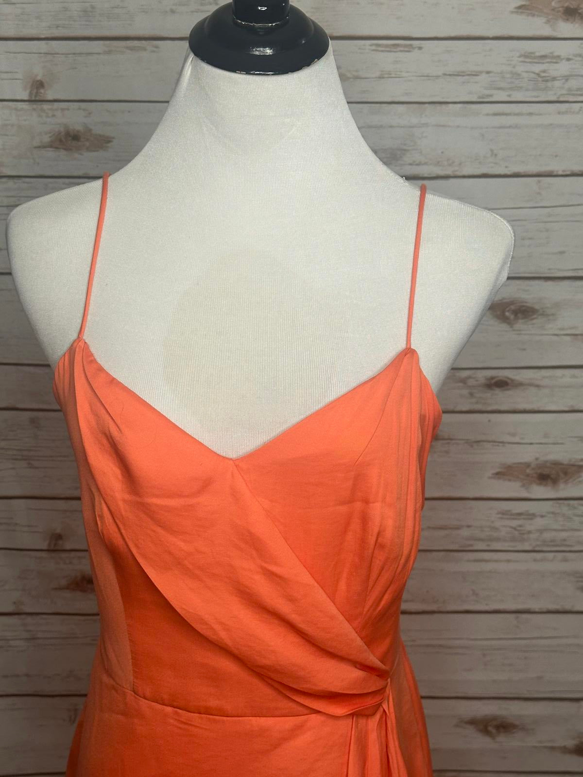 Banana Republic orange faux wrap spaghetti strap cocktail dress Size 6