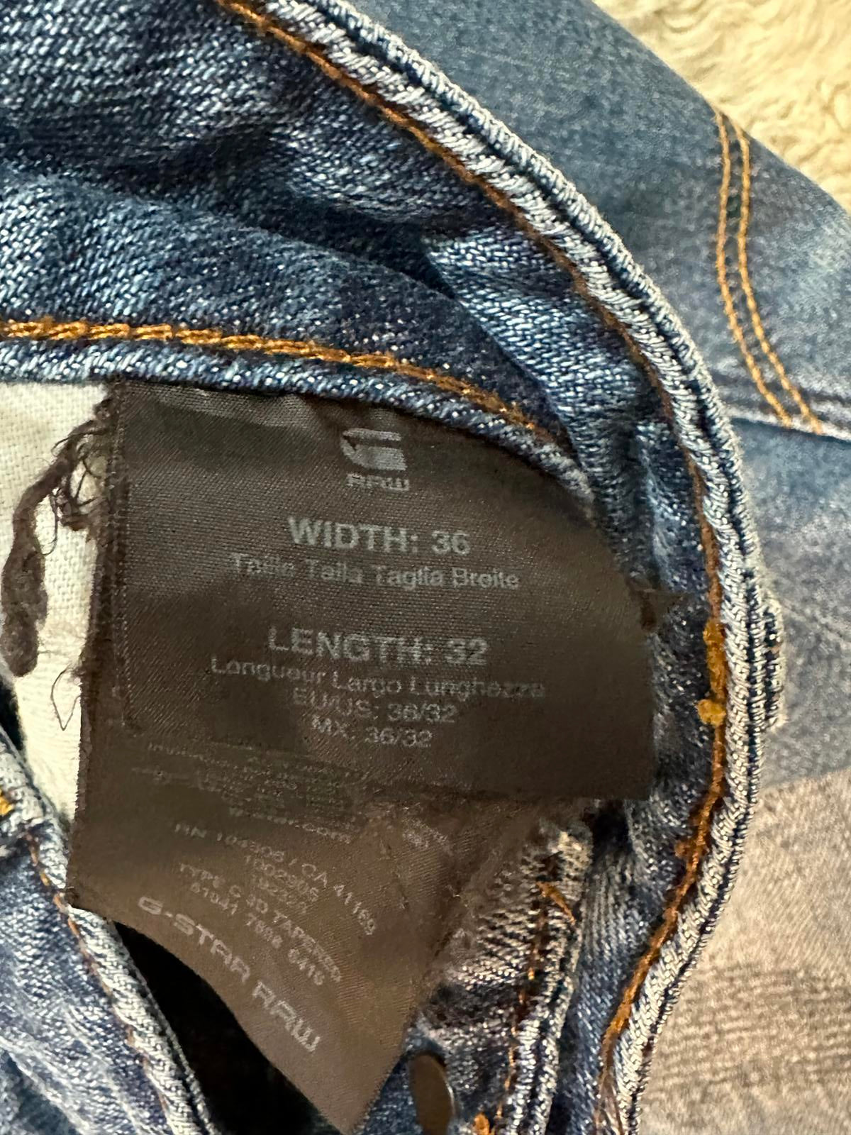 G Star Raw medium wash Type C 3D Tapered jeans Size 36x32