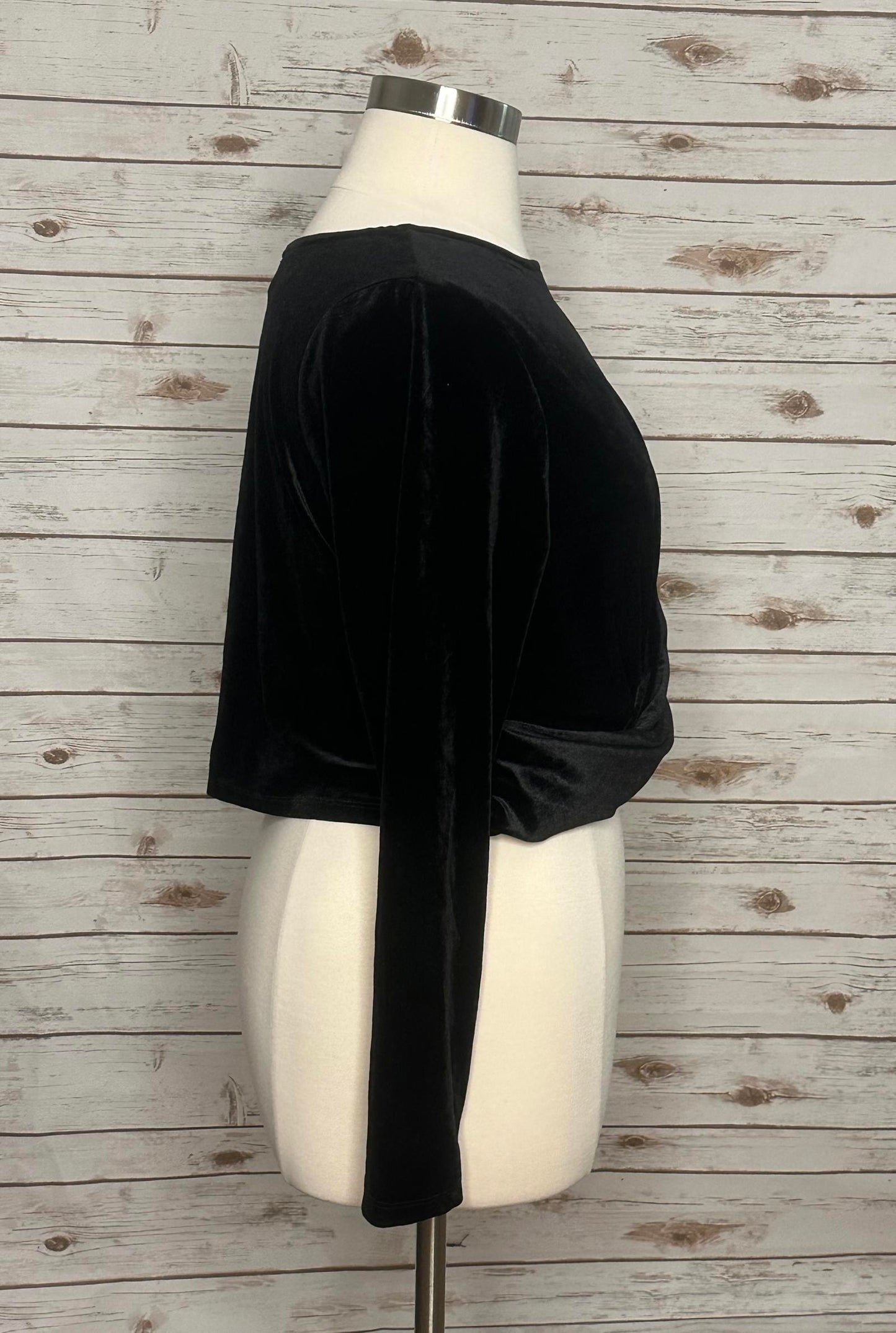 Eloquii Elements black velvet twisted crop top Size 20