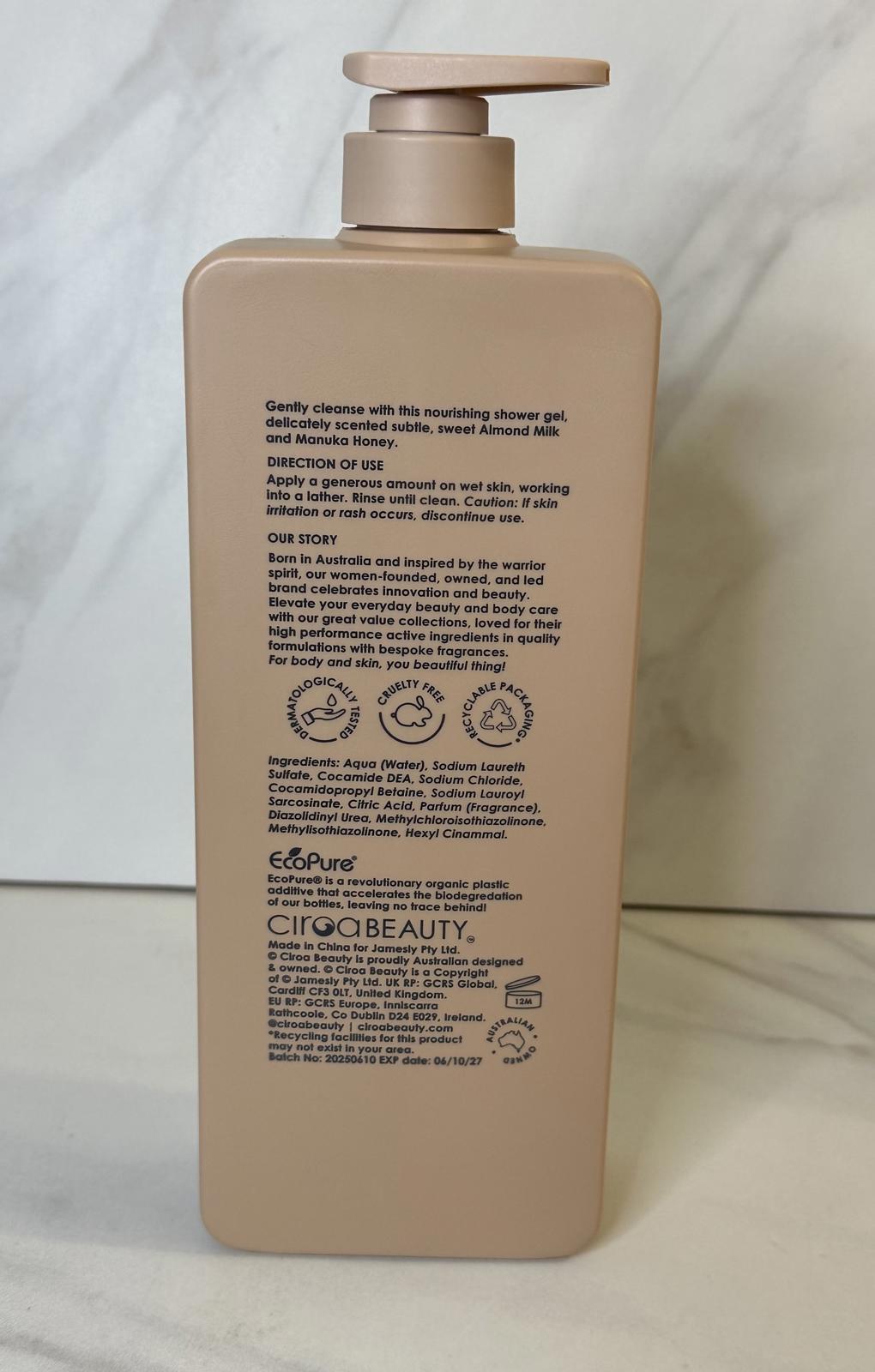 Discontinued Ciroa Almond Milk & Manuka Honey shower gel (Soothe & Calm)