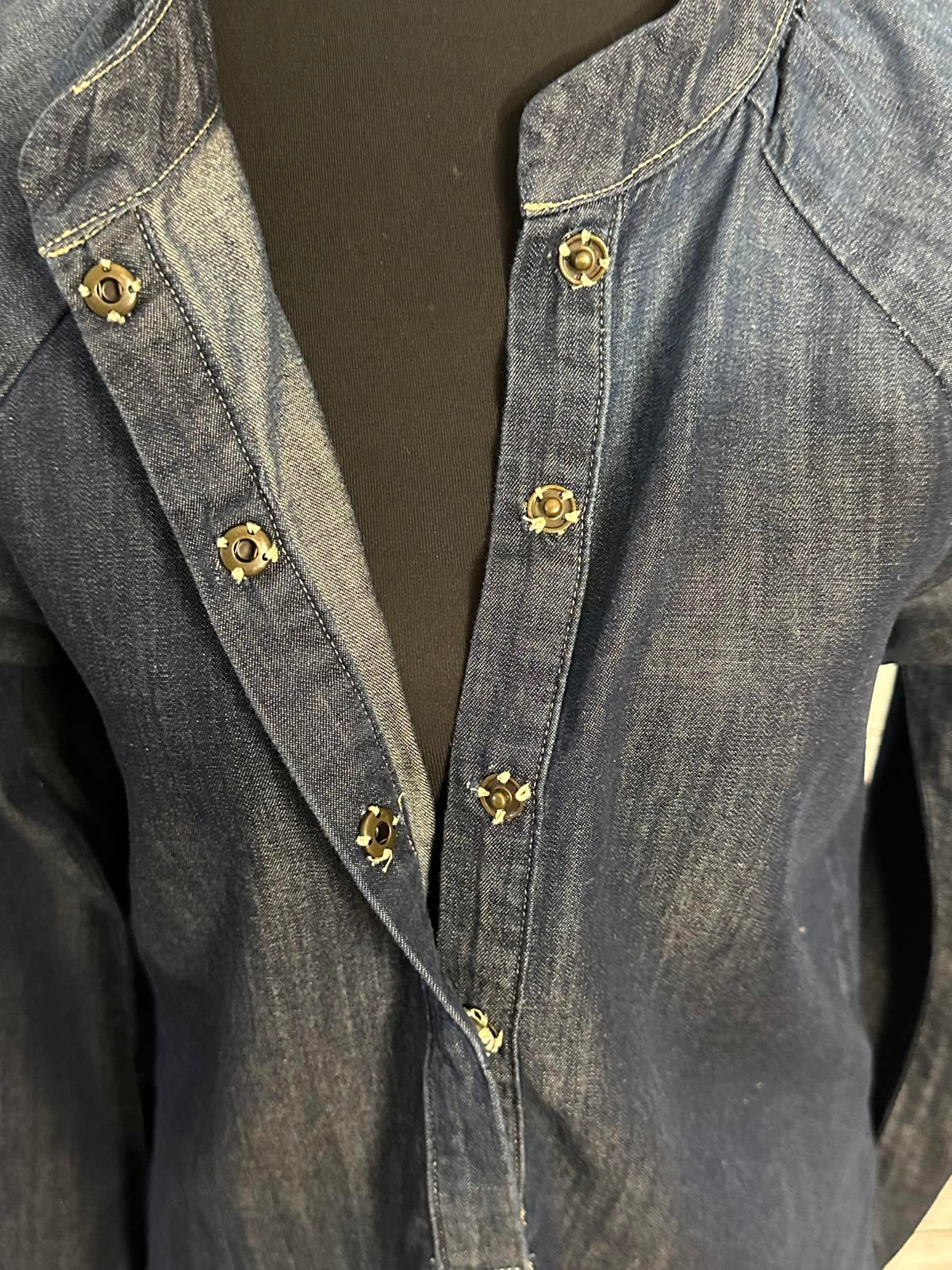 AG Adriano Goldschmied cotton chambray long sleeve popover shirt/top Size XS