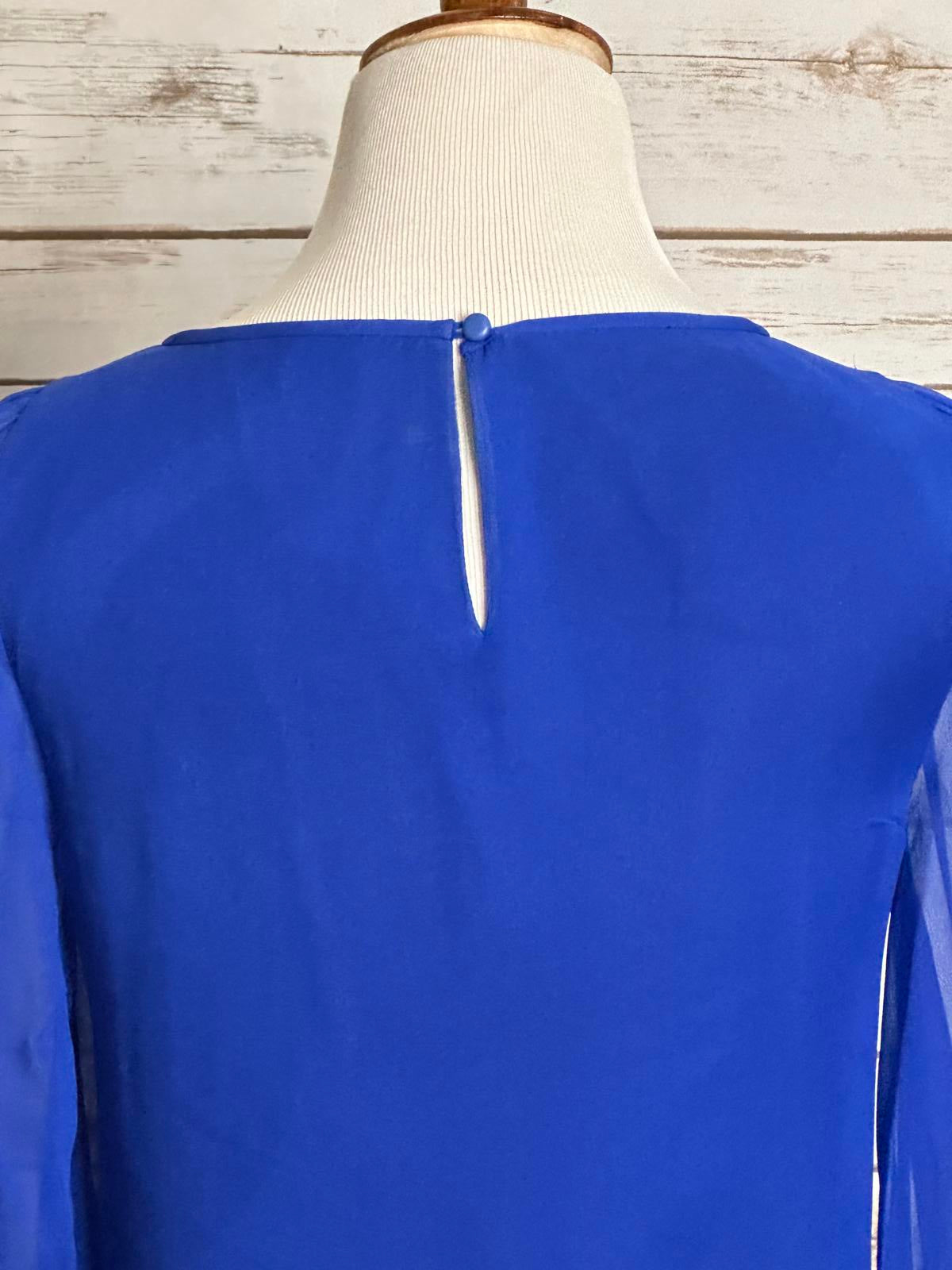 tibi elegant royal blue silk mini shift cocktail dress Size 6