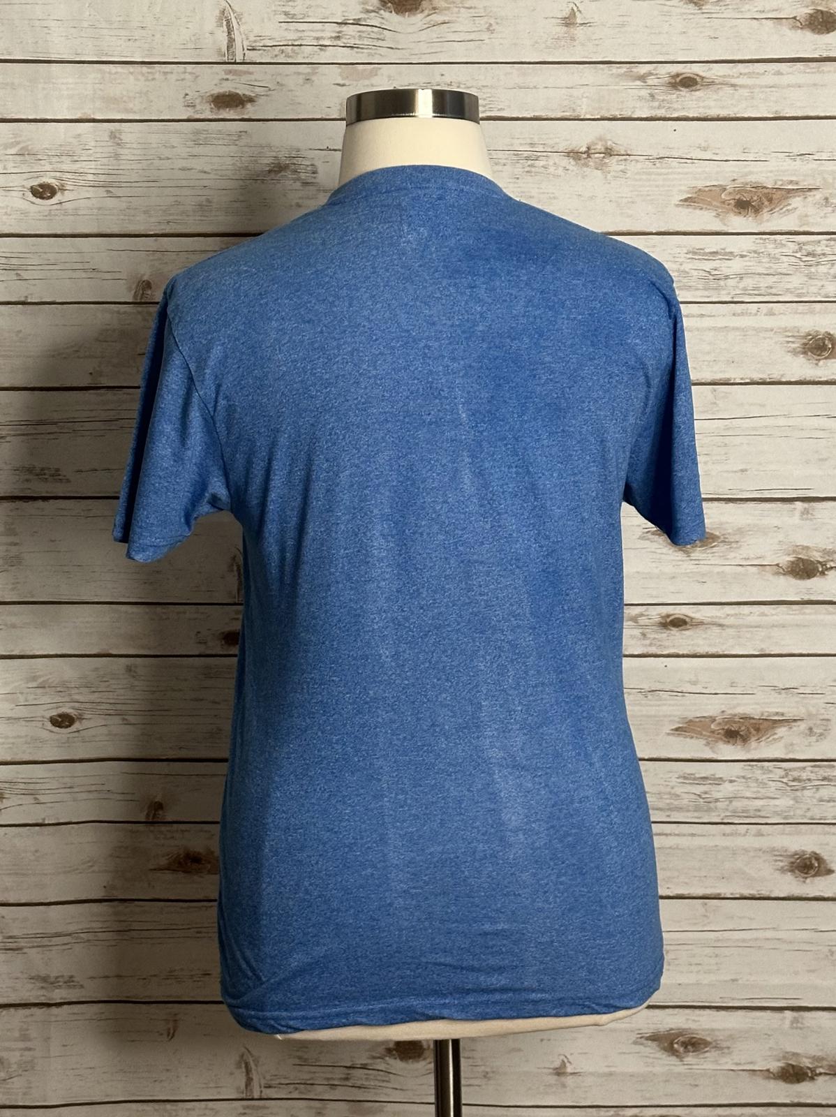 Alphabeta marled blue V-neck cotton-blend short sleeve t-shirt Size Large