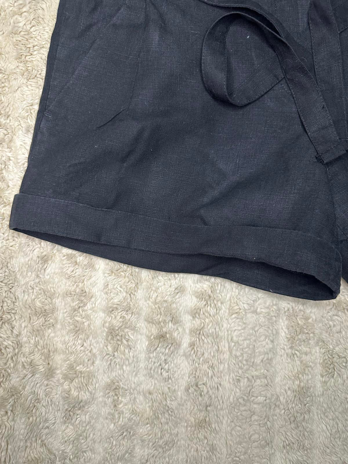 LOFT classic casual black linen mid-rise belted cuffed shorts Size 2