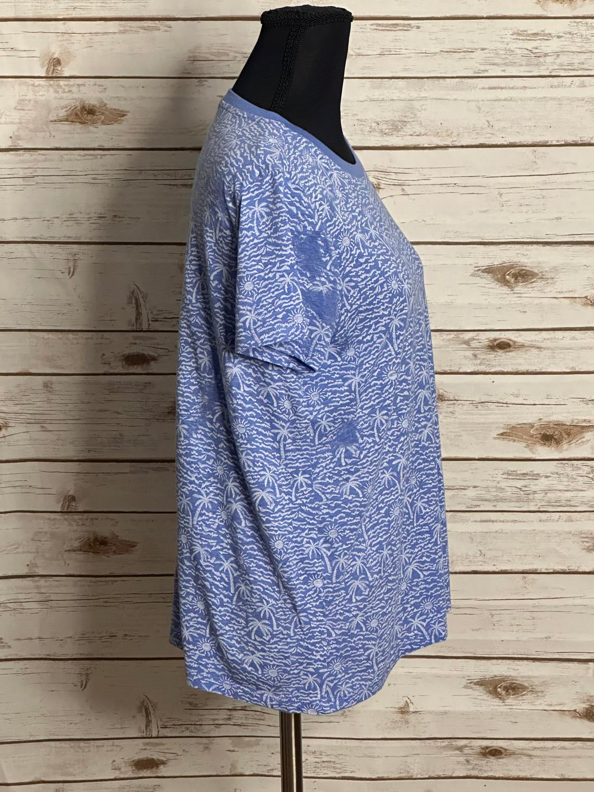 Marine Layer Swing Crew classic light blue/white short sleeve t-shirt Size Small