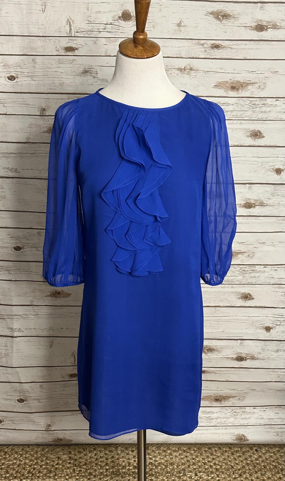 tibi elegant royal blue silk mini shift cocktail dress Size 6