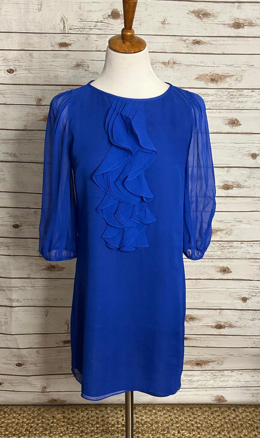 tibi elegant royal blue silk mini shift cocktail dress Size 6