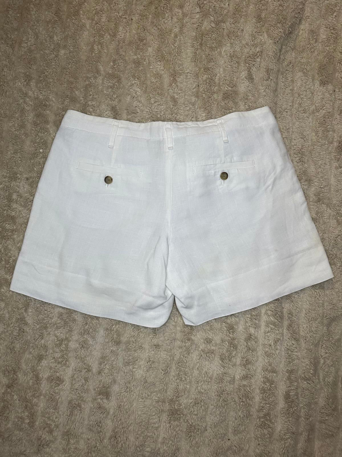 LOFT classic white linen mid-rise casual shorts Size 2