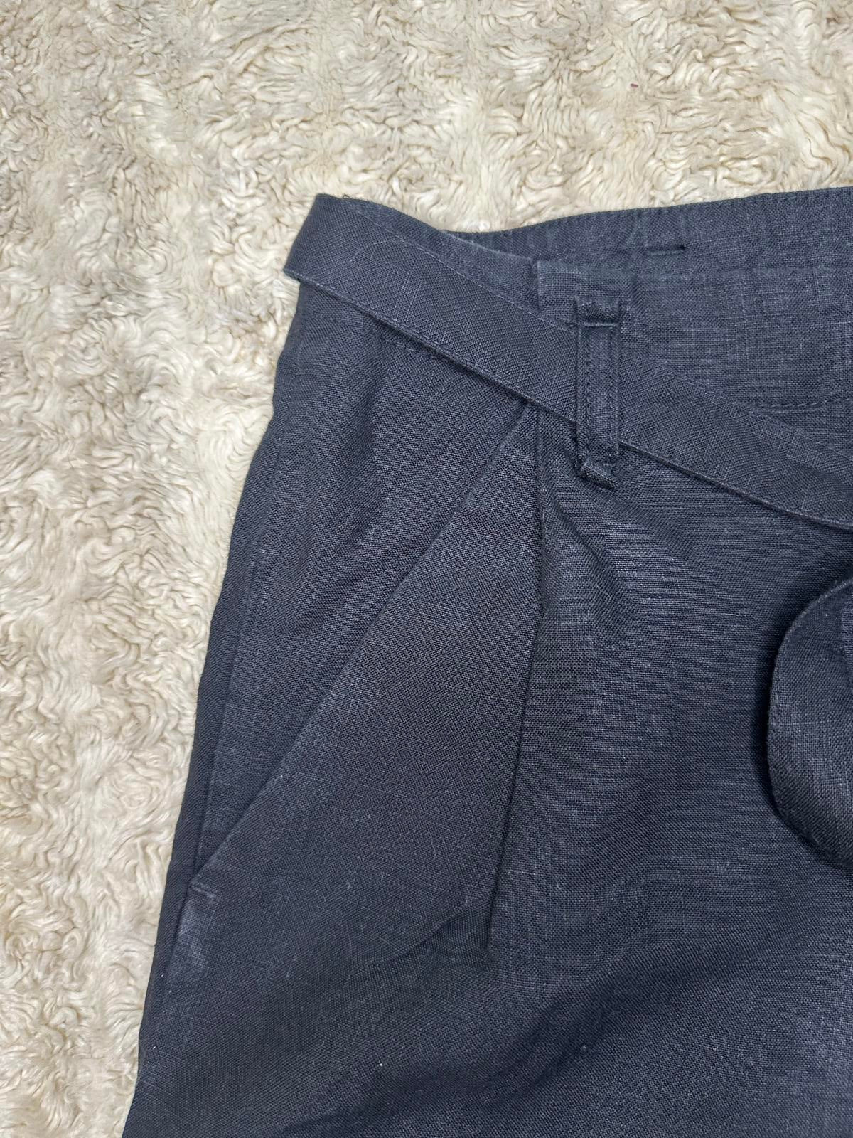LOFT classic casual black linen mid-rise belted cuffed shorts Size 2