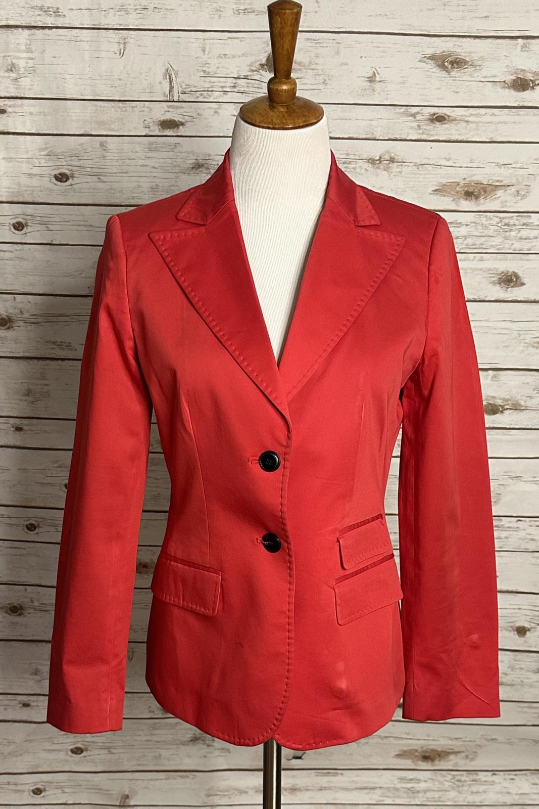 Barbour red corpcore business chic long sleeve single-breasted blazer Size 8
