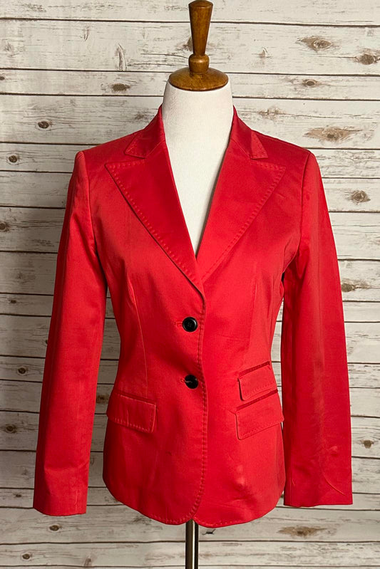 Barbour red corpcore business chic long sleeve single-breasted blazer Size 8