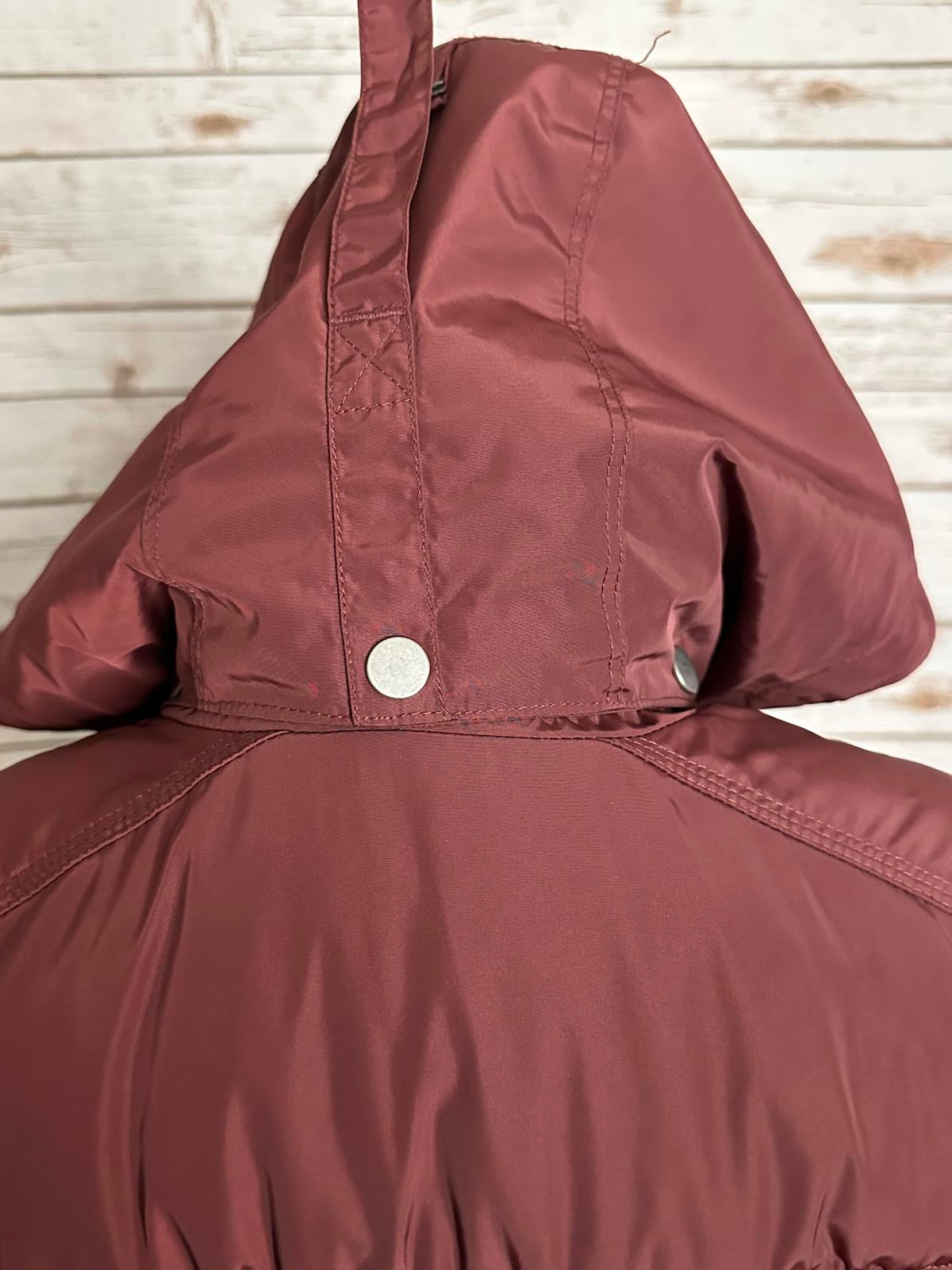 Obermeyer Leighton burgundy hooded insulated full zip ski jacket Size 10