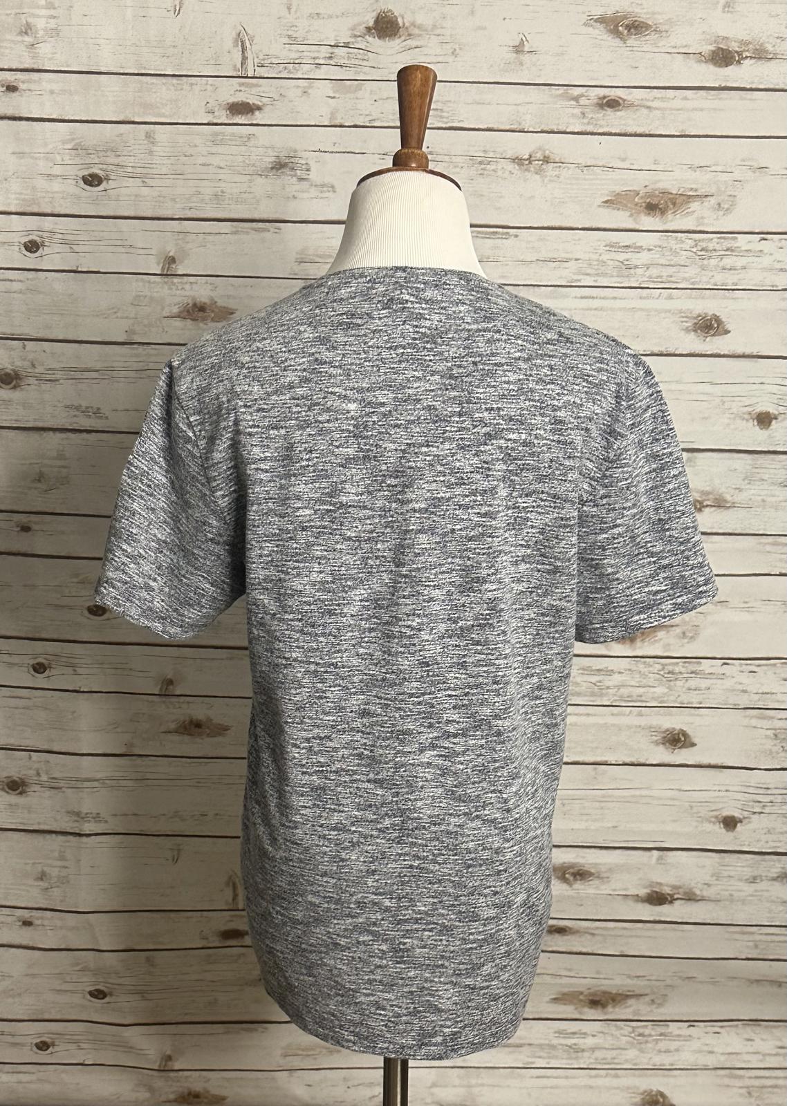 Reiss classic black/white marled short-sleeve crewneck t-shirt Size Large