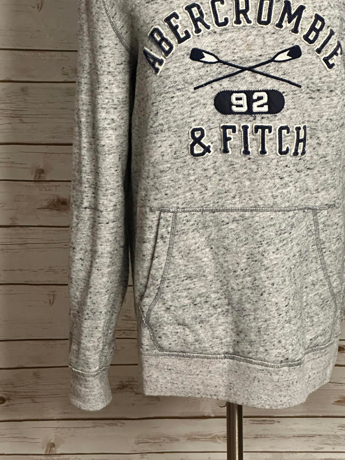 Abercrombie & Fitch distressed oversized marled grey sweatshirt Size Medium