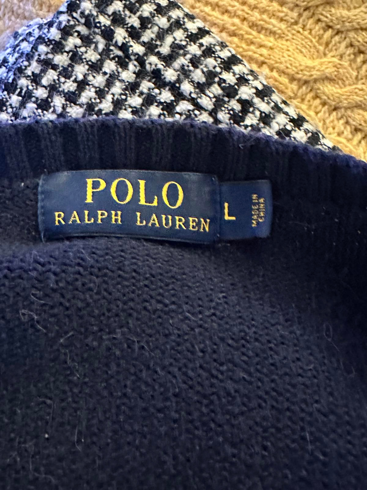 Polo Ralph Lauren navy cotton crewneck long sleeve pullover sweater Size Large