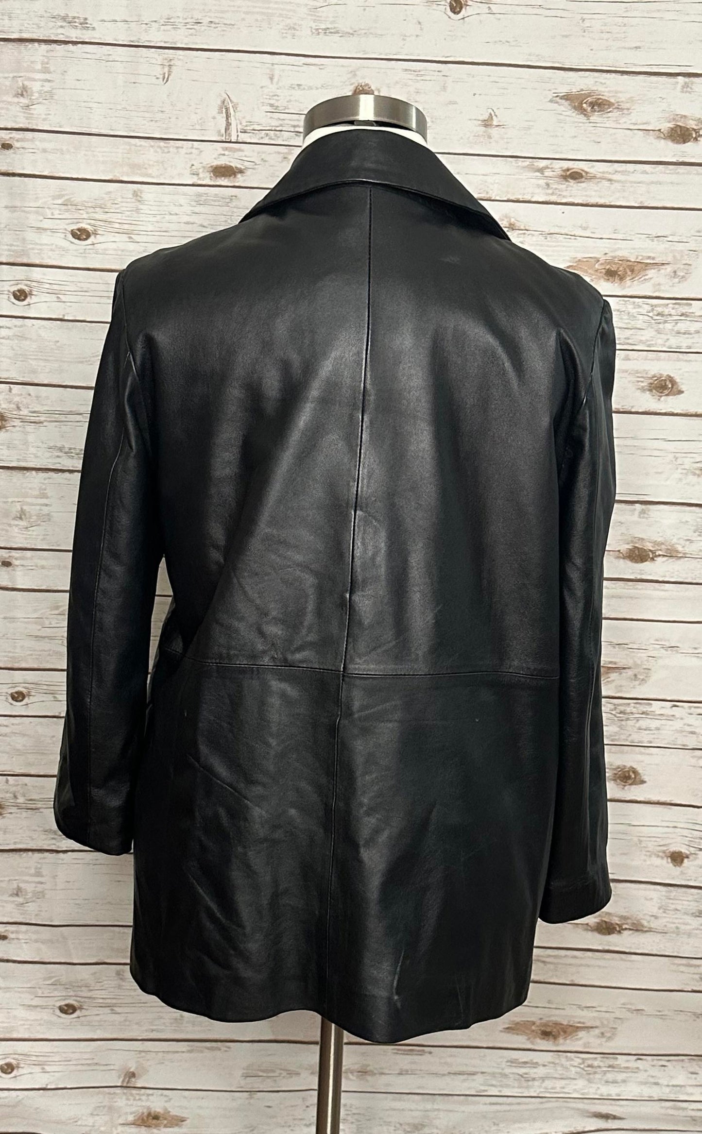London Fog black leather jacket Size Large