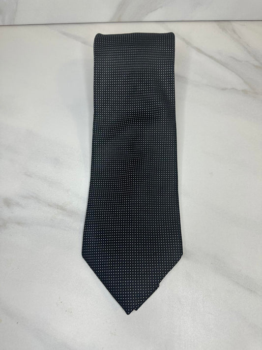 Canali 100% silk black and white polka-dot necktie