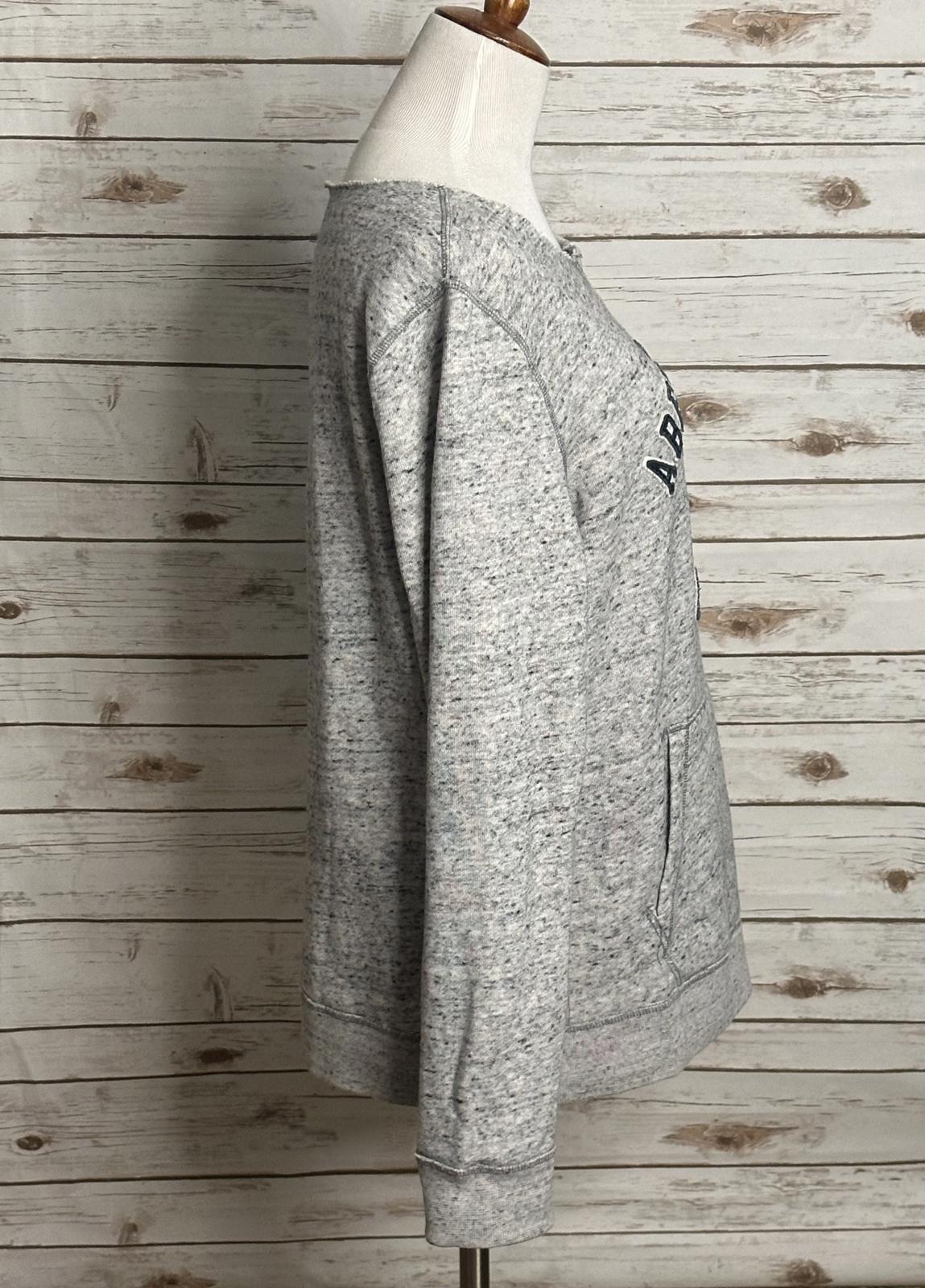 Abercrombie & Fitch distressed oversized marled grey sweatshirt Size Medium