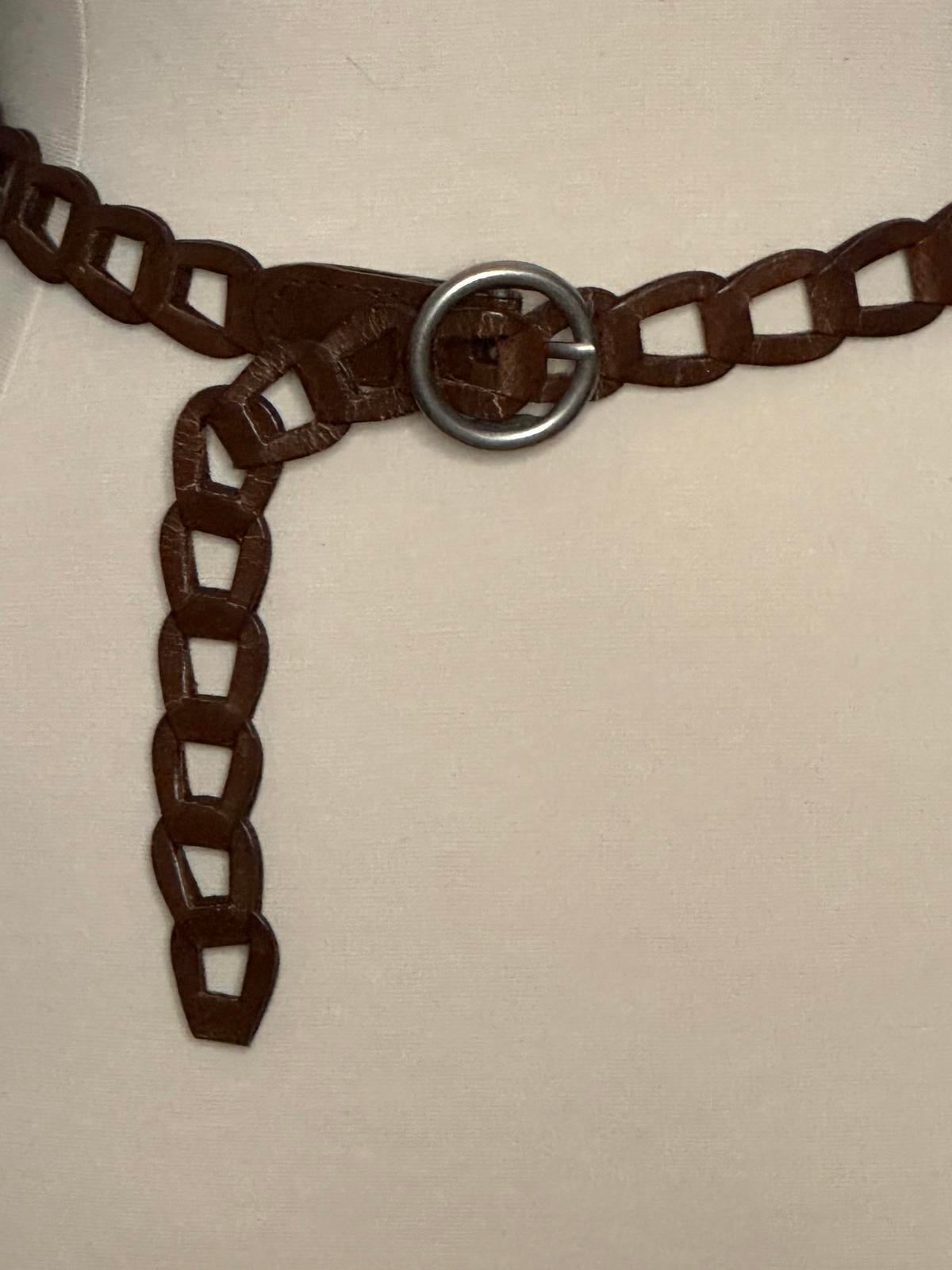 LOFT brown linked leather belt Size Large