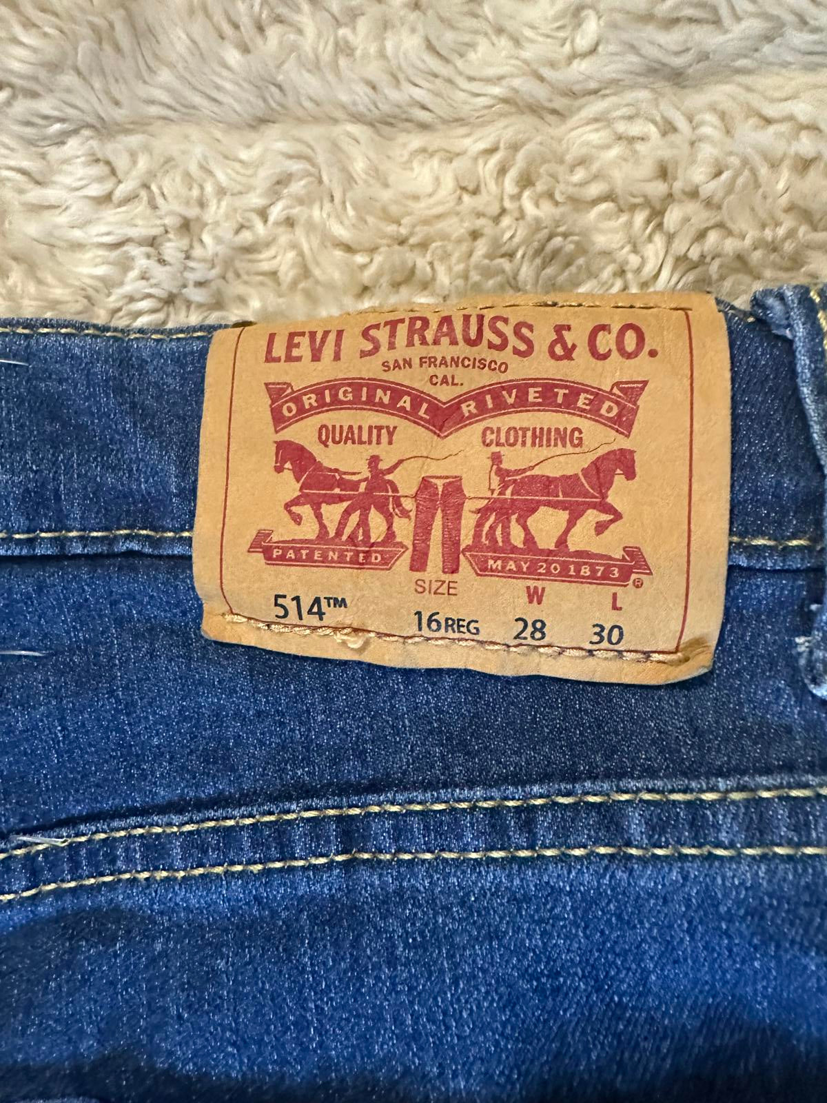 Levi's 514 Performance Straight medium wash denim jeans Size 16 Reg (28x30)