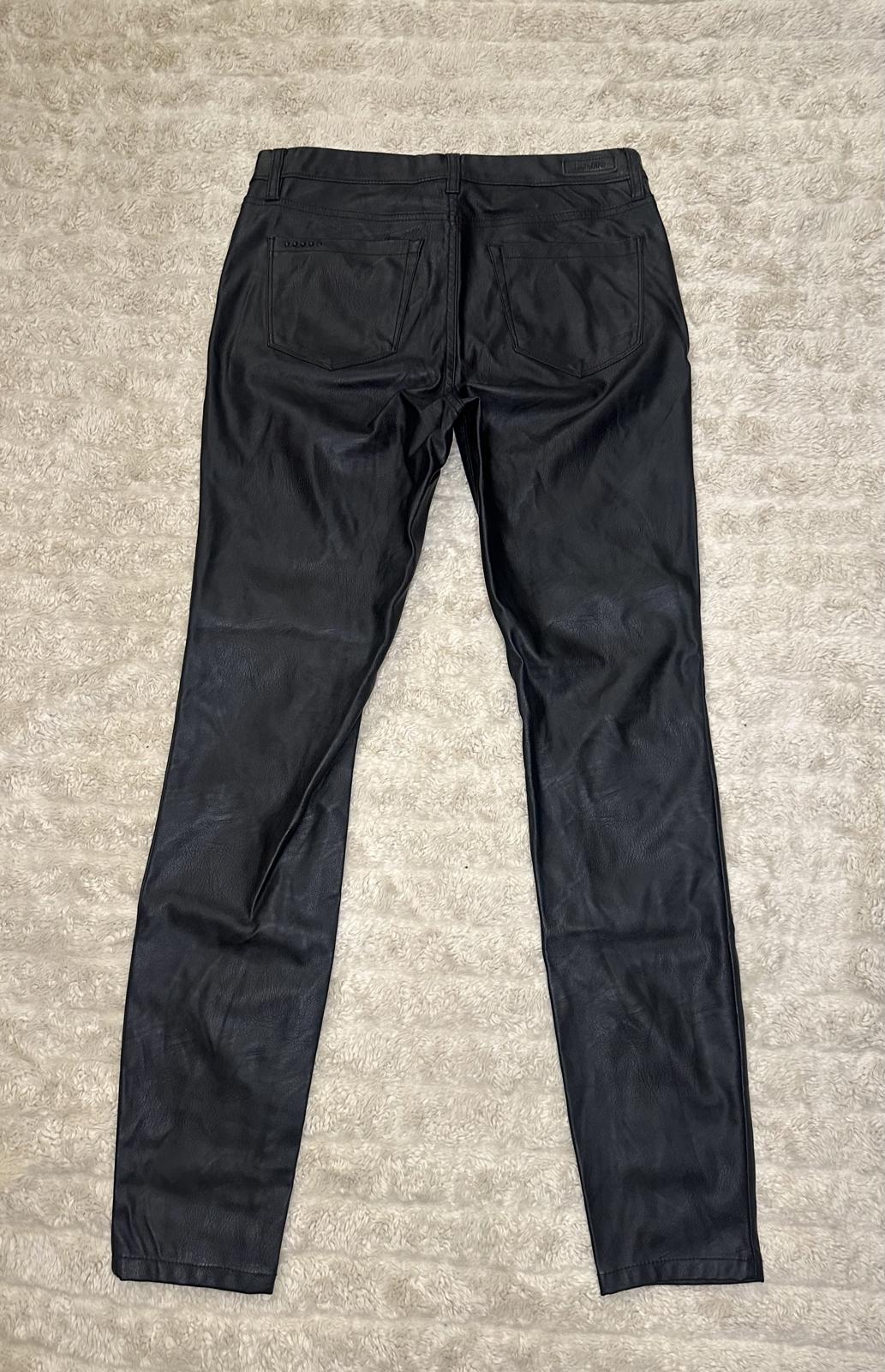 Blank NYC 'Spray-On' mob wife black vegan faux leather skinny jeans Size 28
