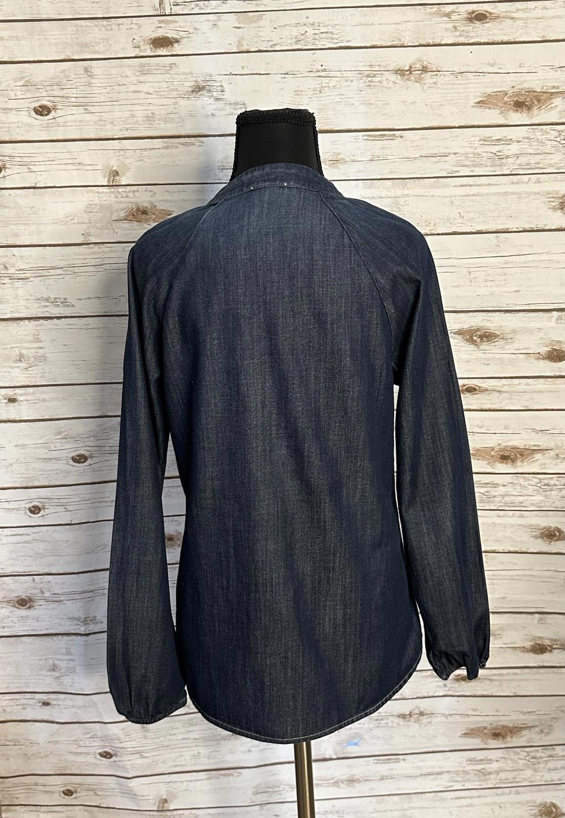 AG Adriano Goldschmied cotton chambray long sleeve popover shirt/top Size XS