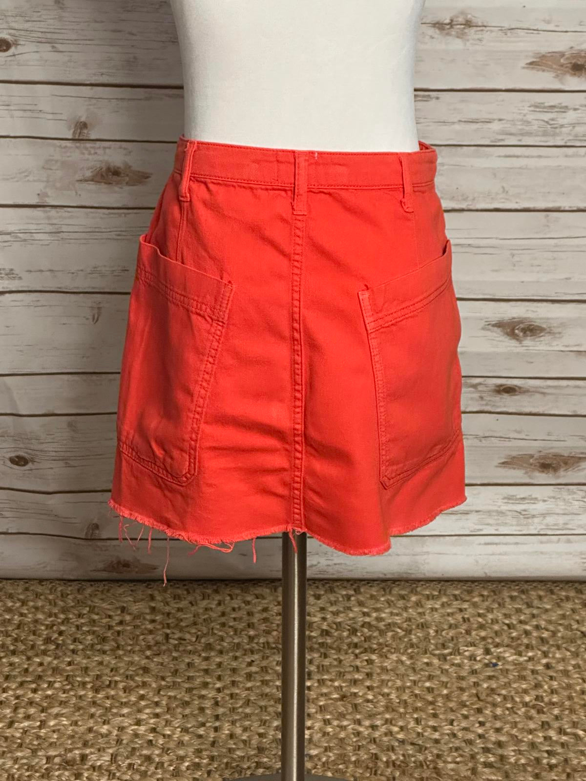Urban Outfitters BDG coral cotton raw hem denim mini skirt Size Small