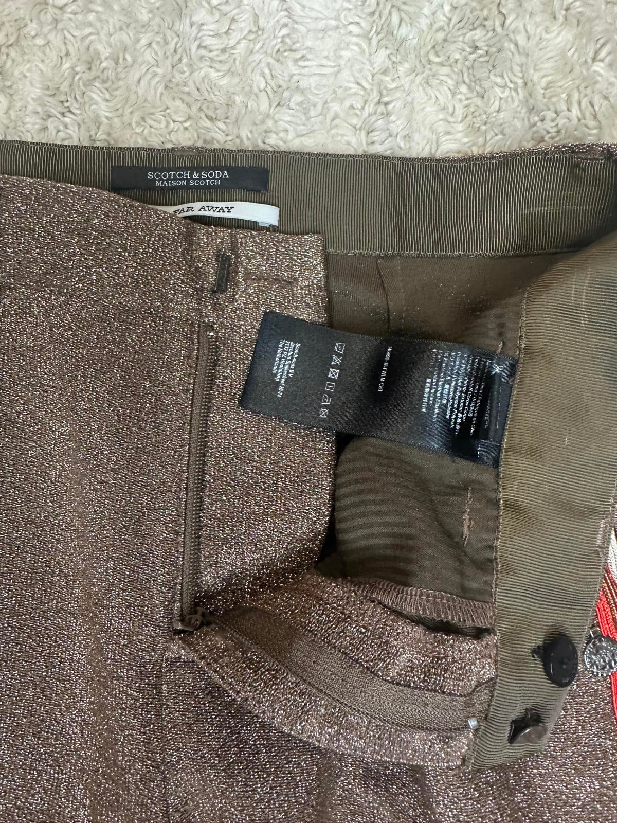 Scotch & Soda gold metallic Lurex tailored pants Size XS