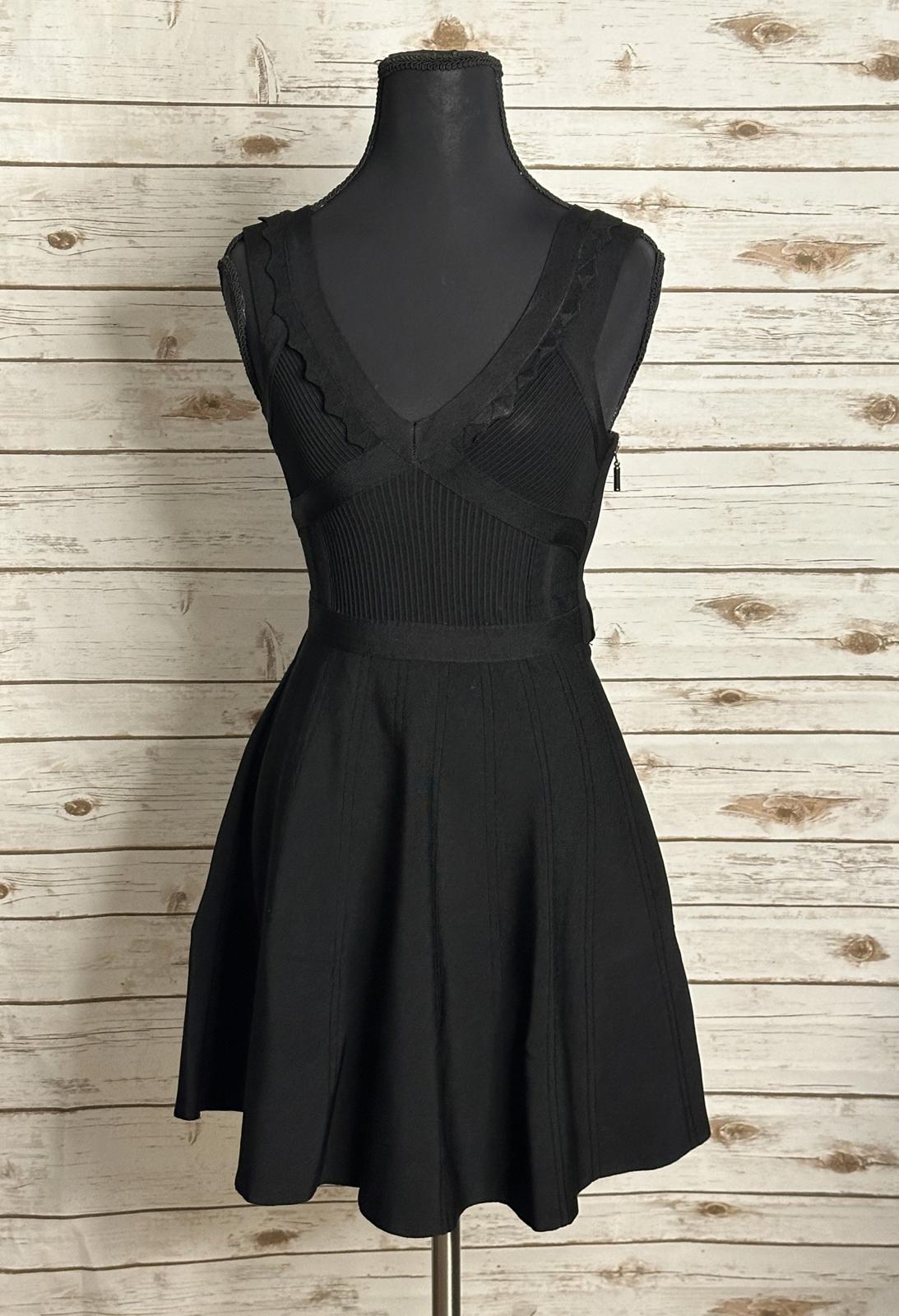 Guess Y2K whimsigoth black V-neck sleeveless bandage cocktail mini dress Size XS