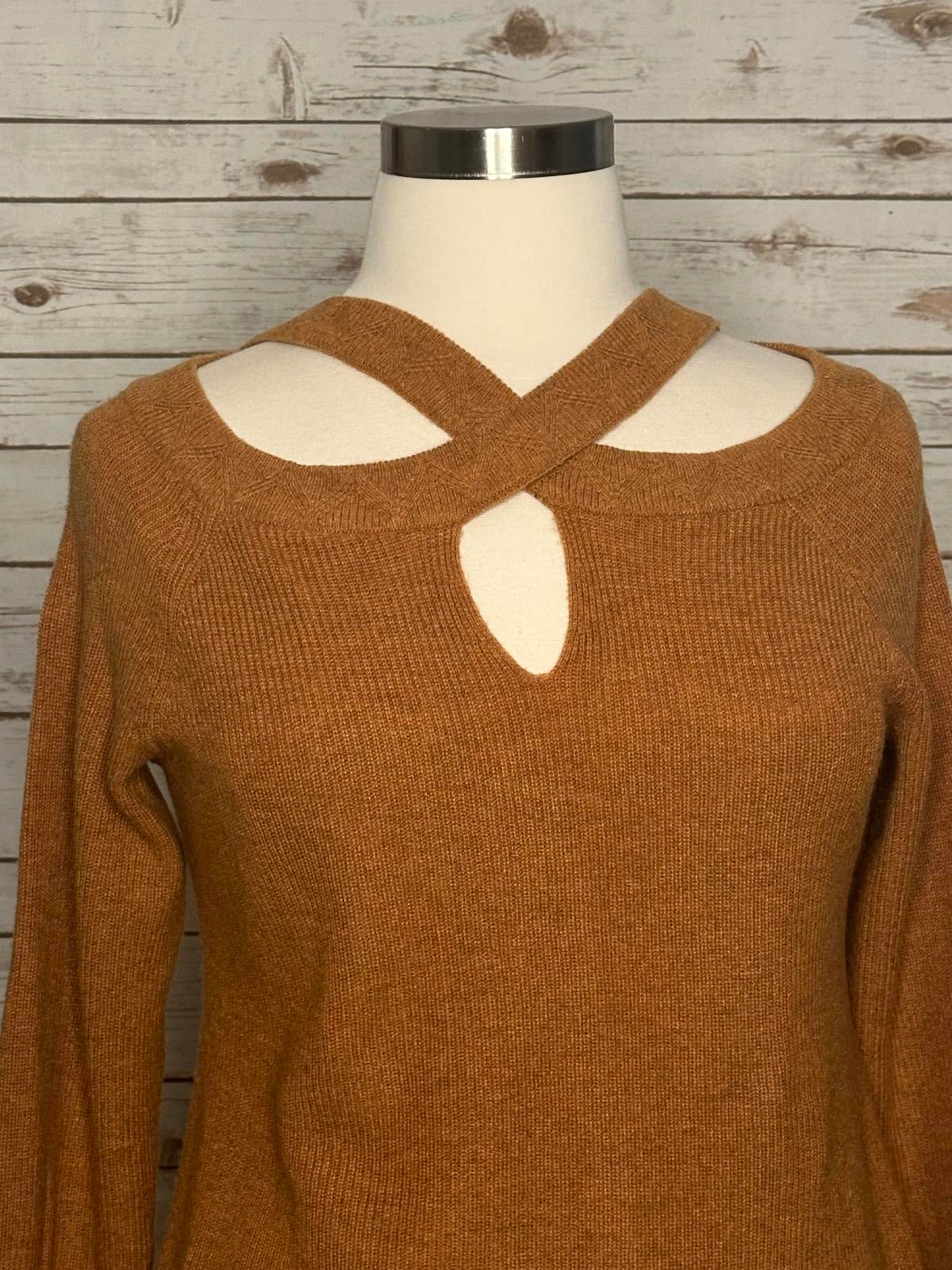 Soft Surroundings ribbed knit wool/alpaca blend cross neck sweater Size XL