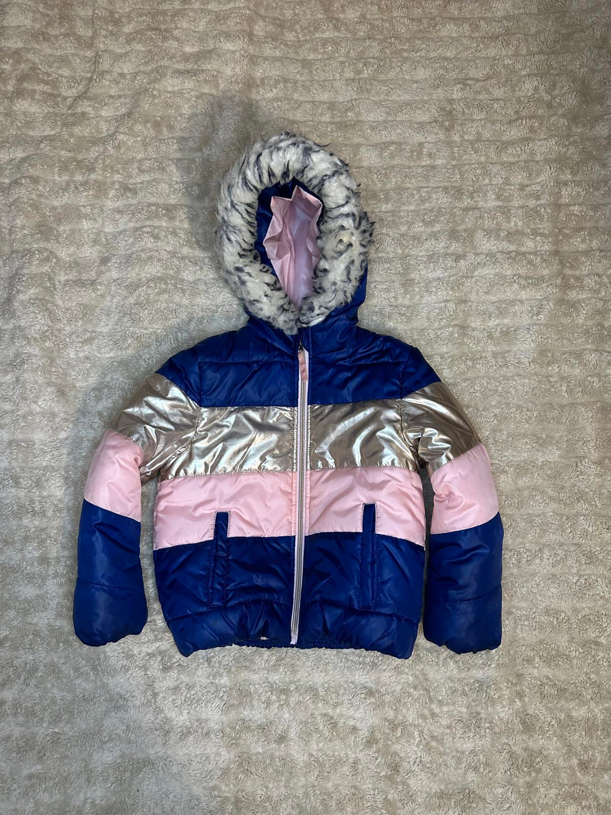 Rothchild striped colorblock hooded puffer jacket Size XS (6-6X)
