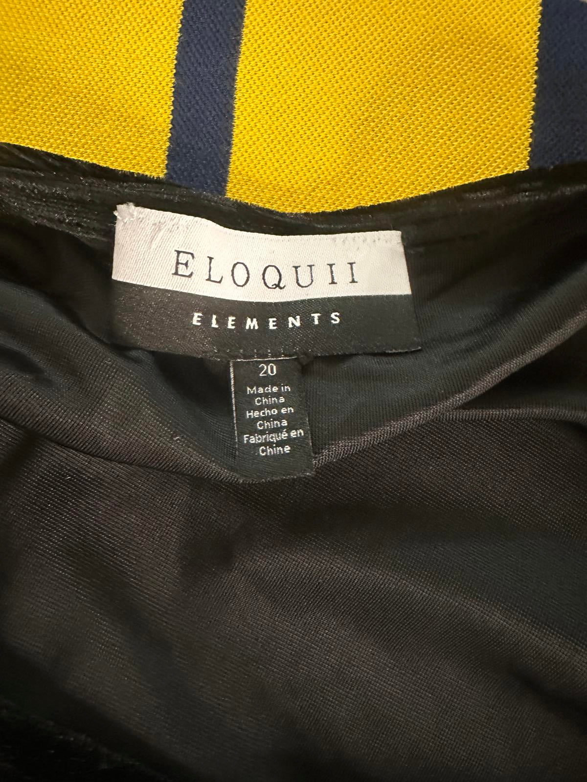 Eloquii Elements black velvet twisted crop top Size 20