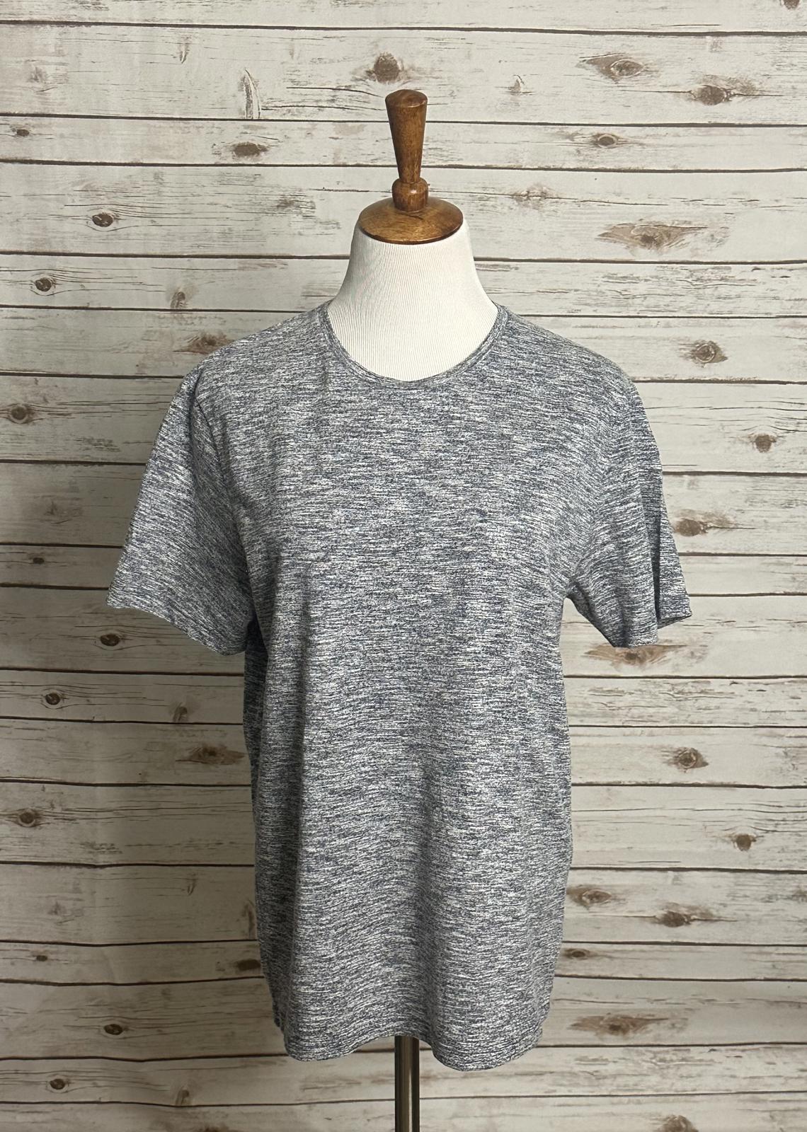 Reiss classic black/white marled short-sleeve crewneck t-shirt Size Large