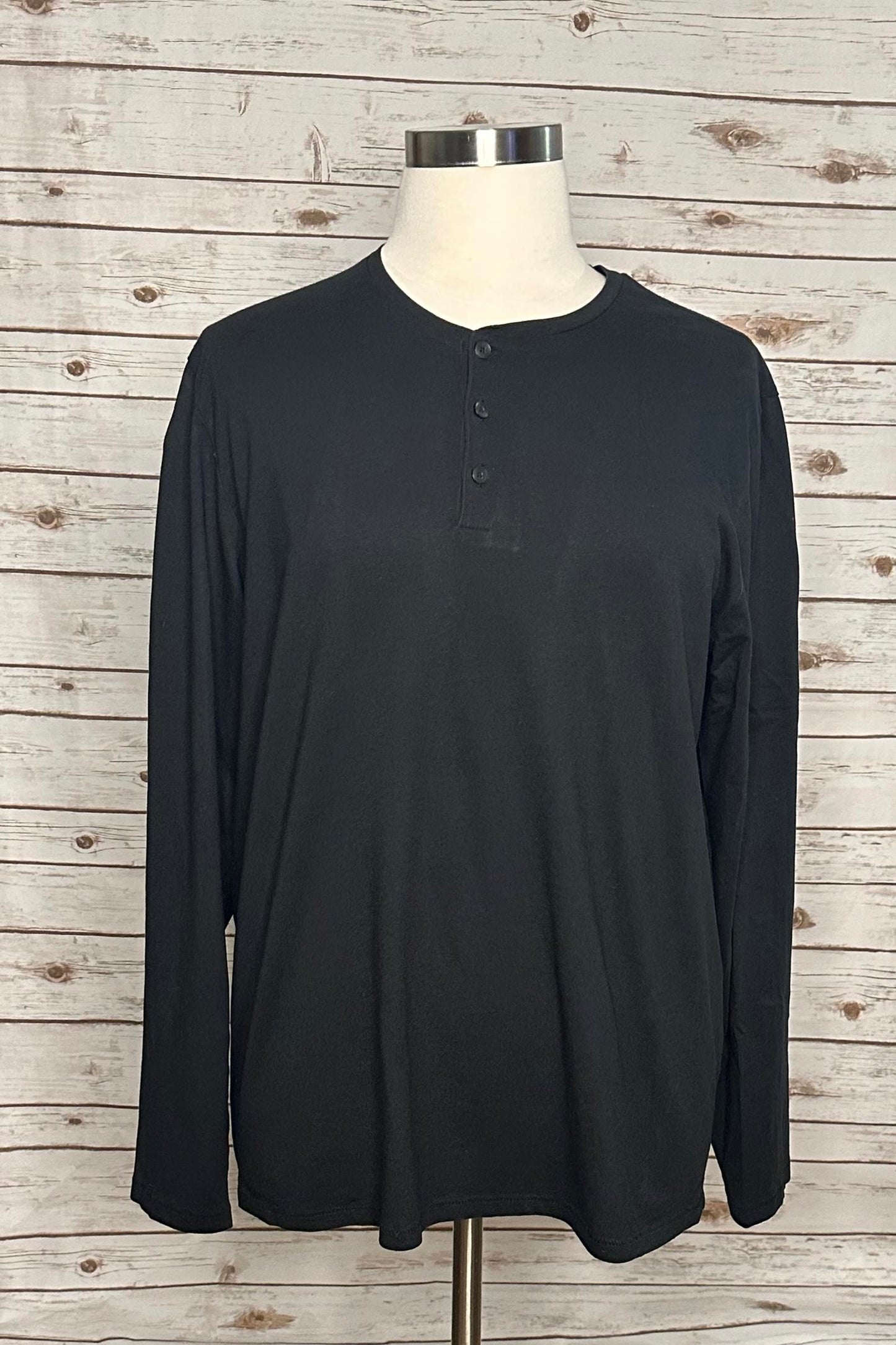 Bonobos black cotton henley Size XXL