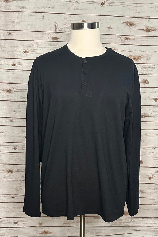 Bonobos black cotton henley Size XXL