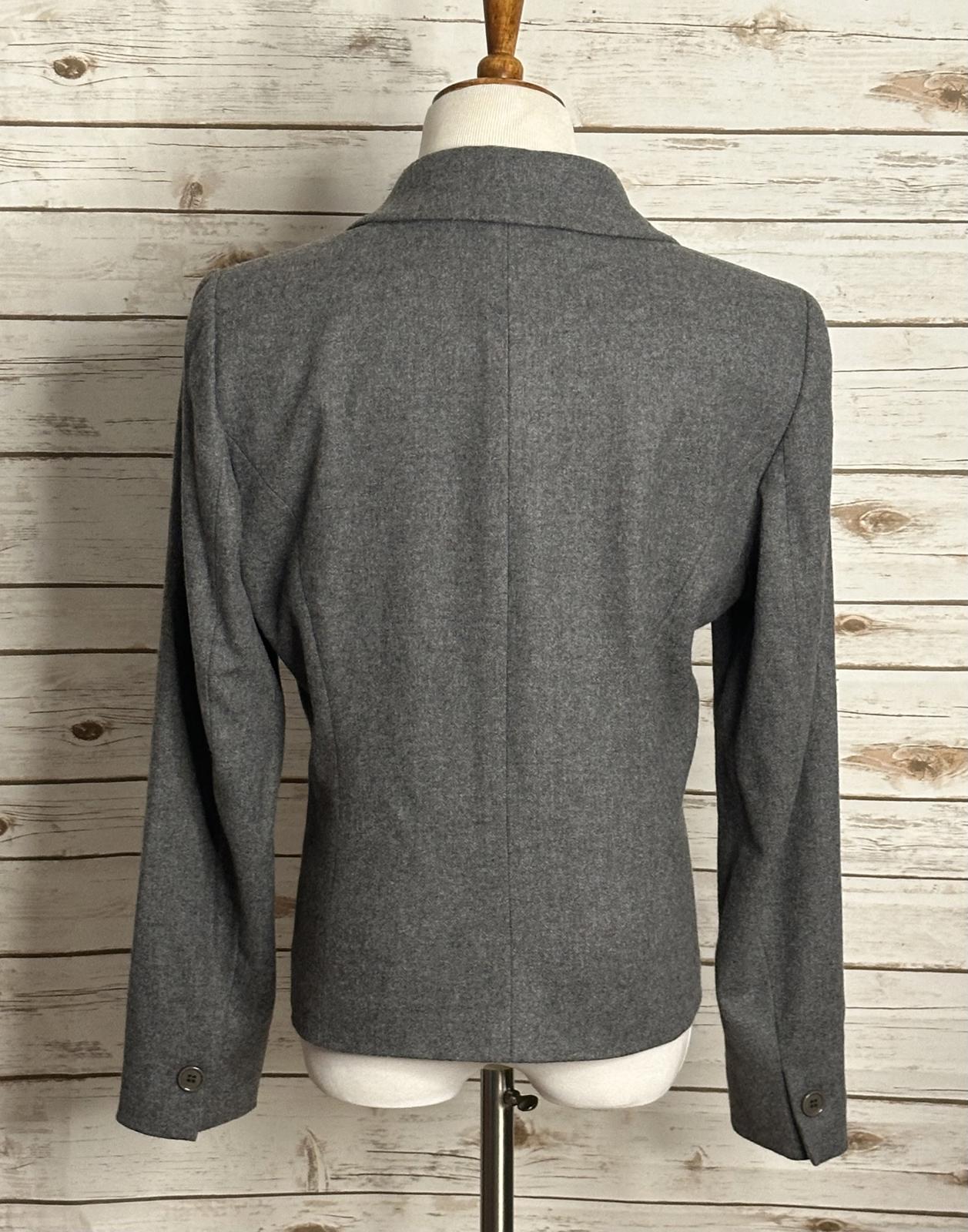 Worth New York classic corpcore grey wool-blend single-breasted blazer Size 10