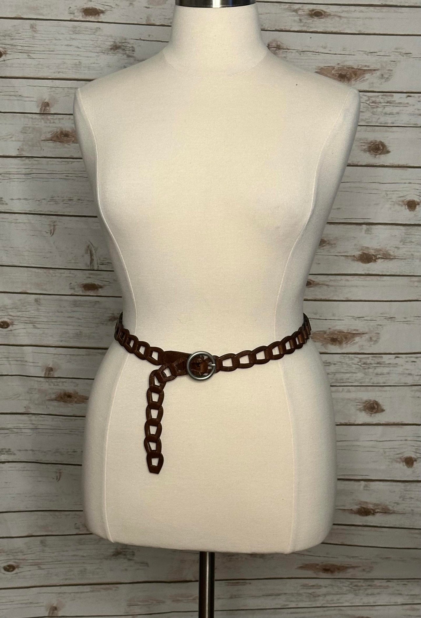 LOFT brown linked leather belt Size Large