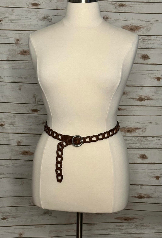 LOFT brown linked leather belt Size Large