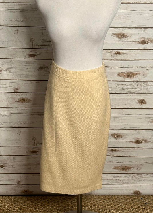 Vintage St. John Collection classic office siren cream knit pencil skirt Size 12