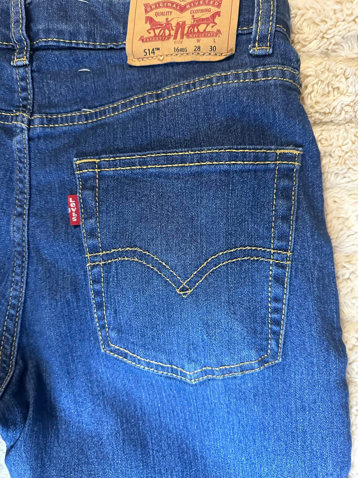 Levi's 514 Performance Straight medium wash denim jeans Size 16 Reg (28x30)