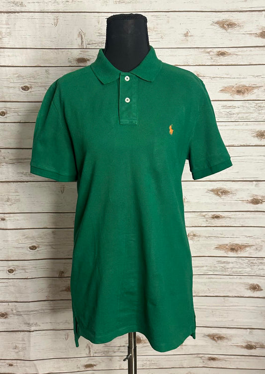 Polo Ralph Lauren classic preppy kelly green cotton polo shirt Size L(14-16)