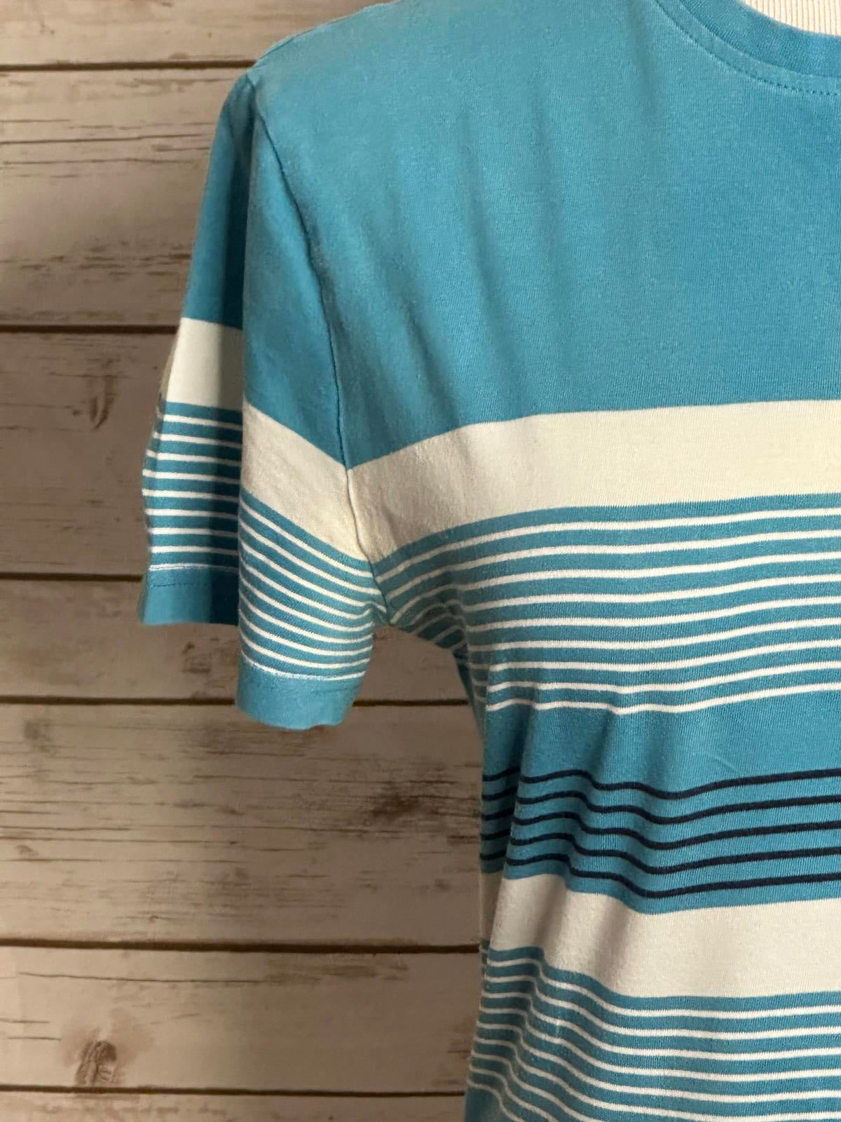 Original Penguin turquoise striped cotton short sleeve t-shirt Size Small