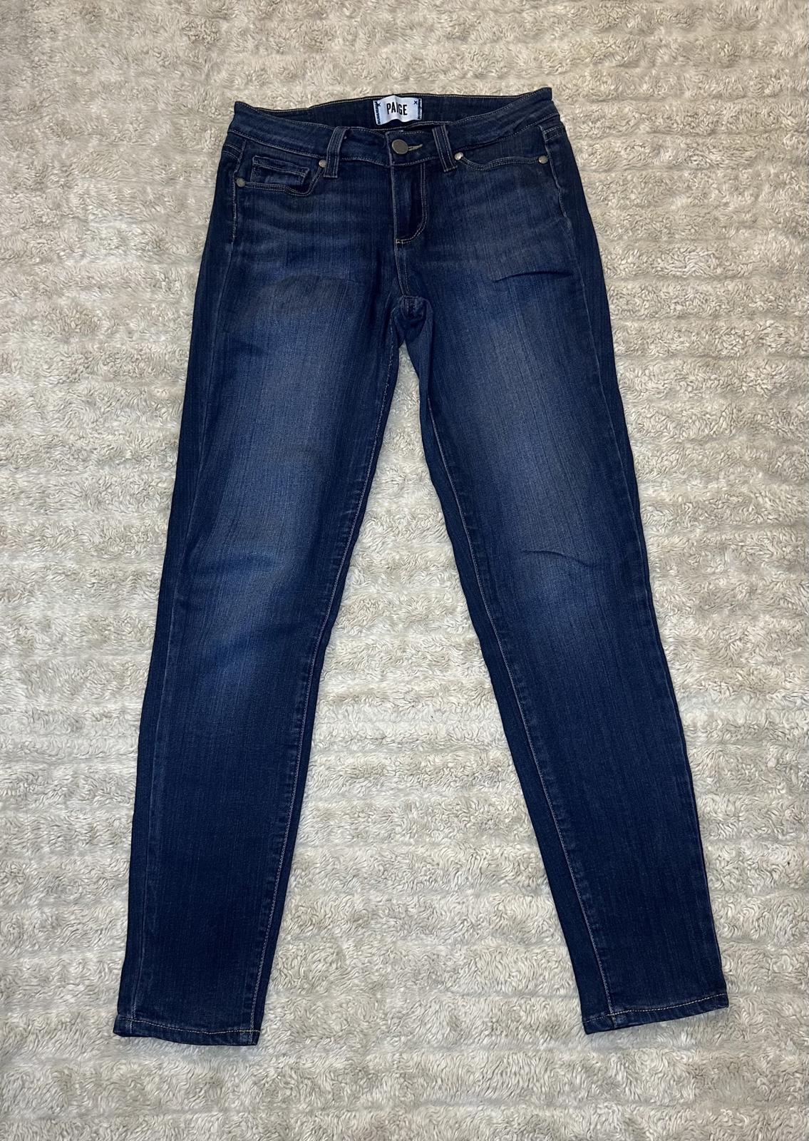 Paige 'Verdugo Ankle' medium wash low-rise skinny denim jeans Size 26