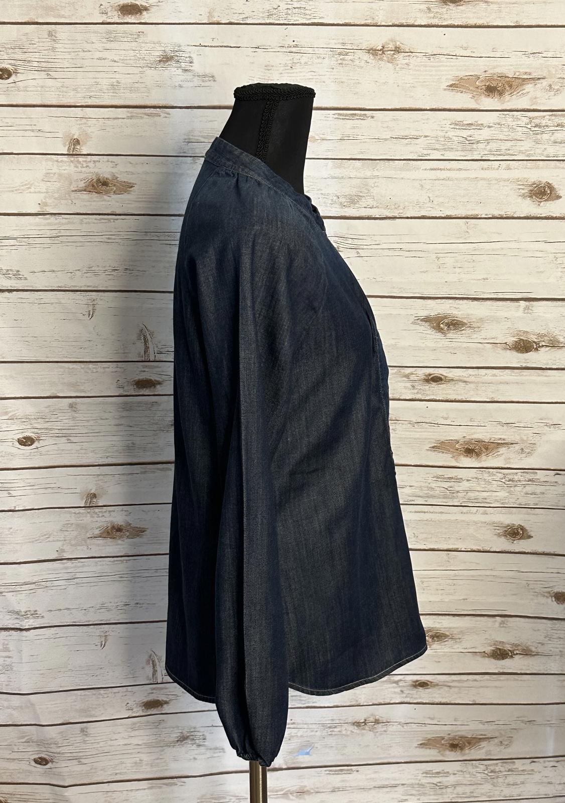 AG Adriano Goldschmied cotton chambray long sleeve popover shirt/top Size XS