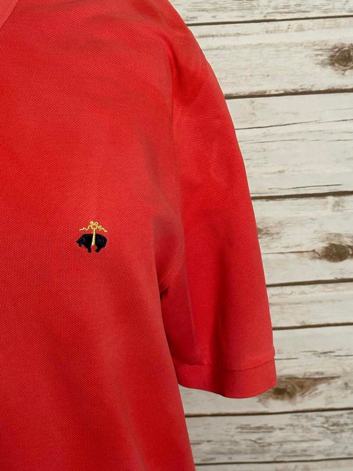 Brooks Brothers coral cotton short sleeve Performance Polo shirt Size Large