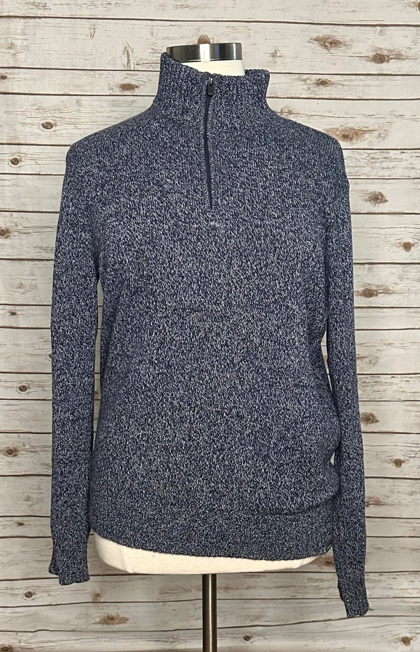 Eddie Bauer marled quarter zip mock neck sweater Size Large