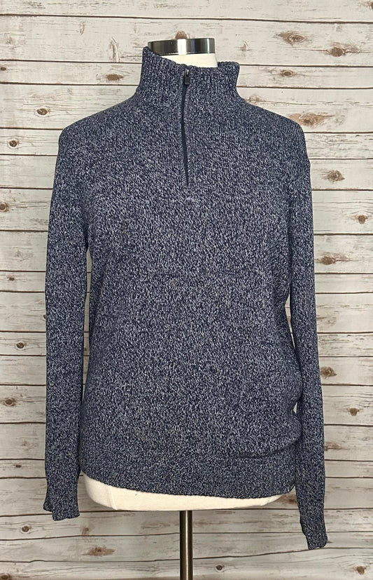Eddie Bauer marled quarter zip mock neck sweater Size Large