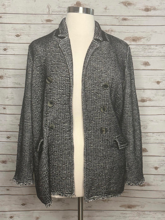 Chico's double-breasted notch collar sweater jacket Size XL